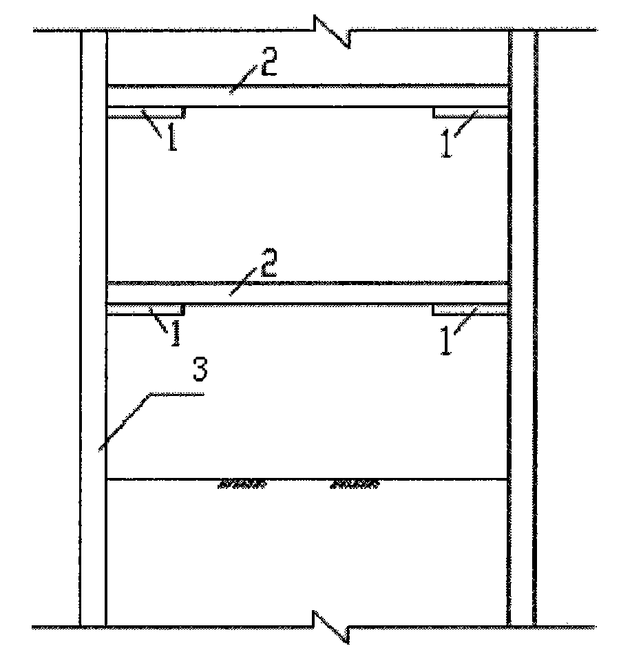 Foundation pit supporting technique for replacing temporary enclosing purlin by using plate belt of permanent structure