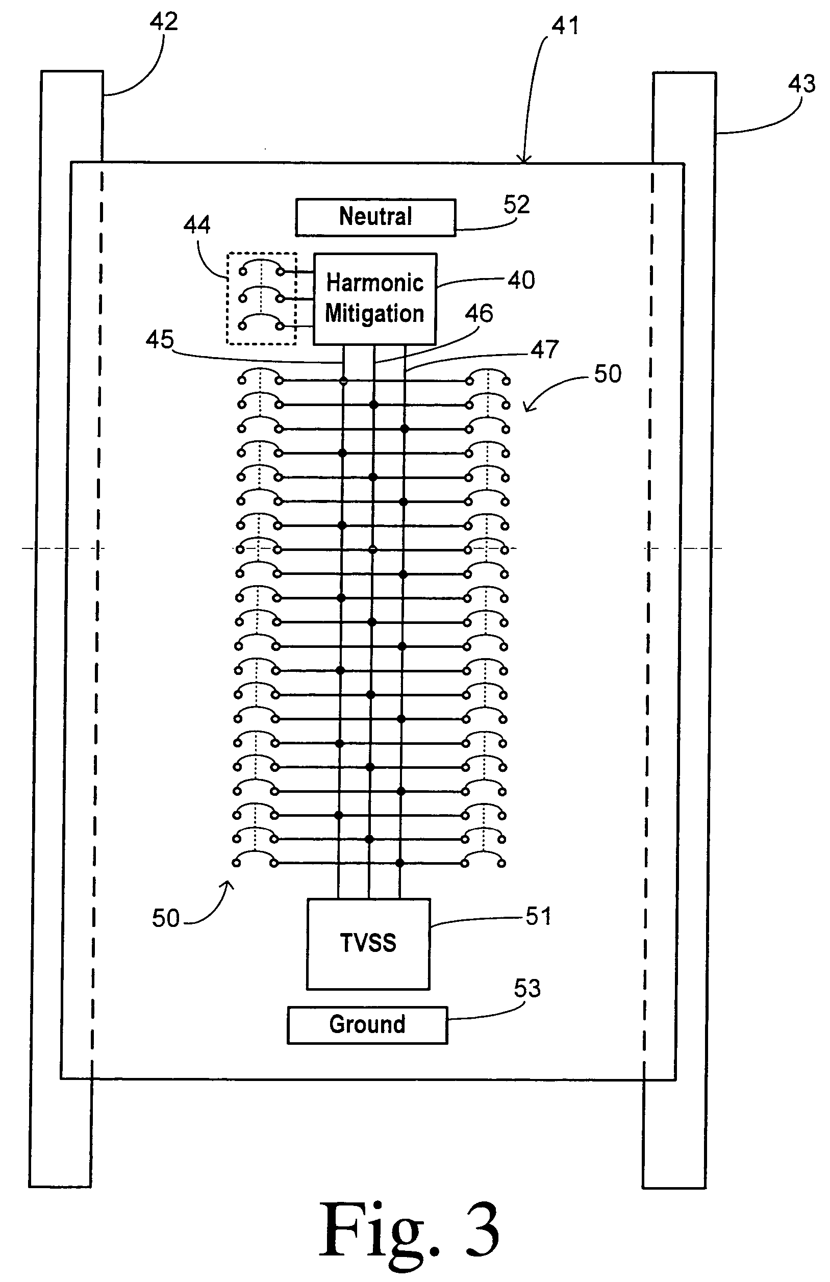 AC power distribution system with transient suppression and harmonic attenuation