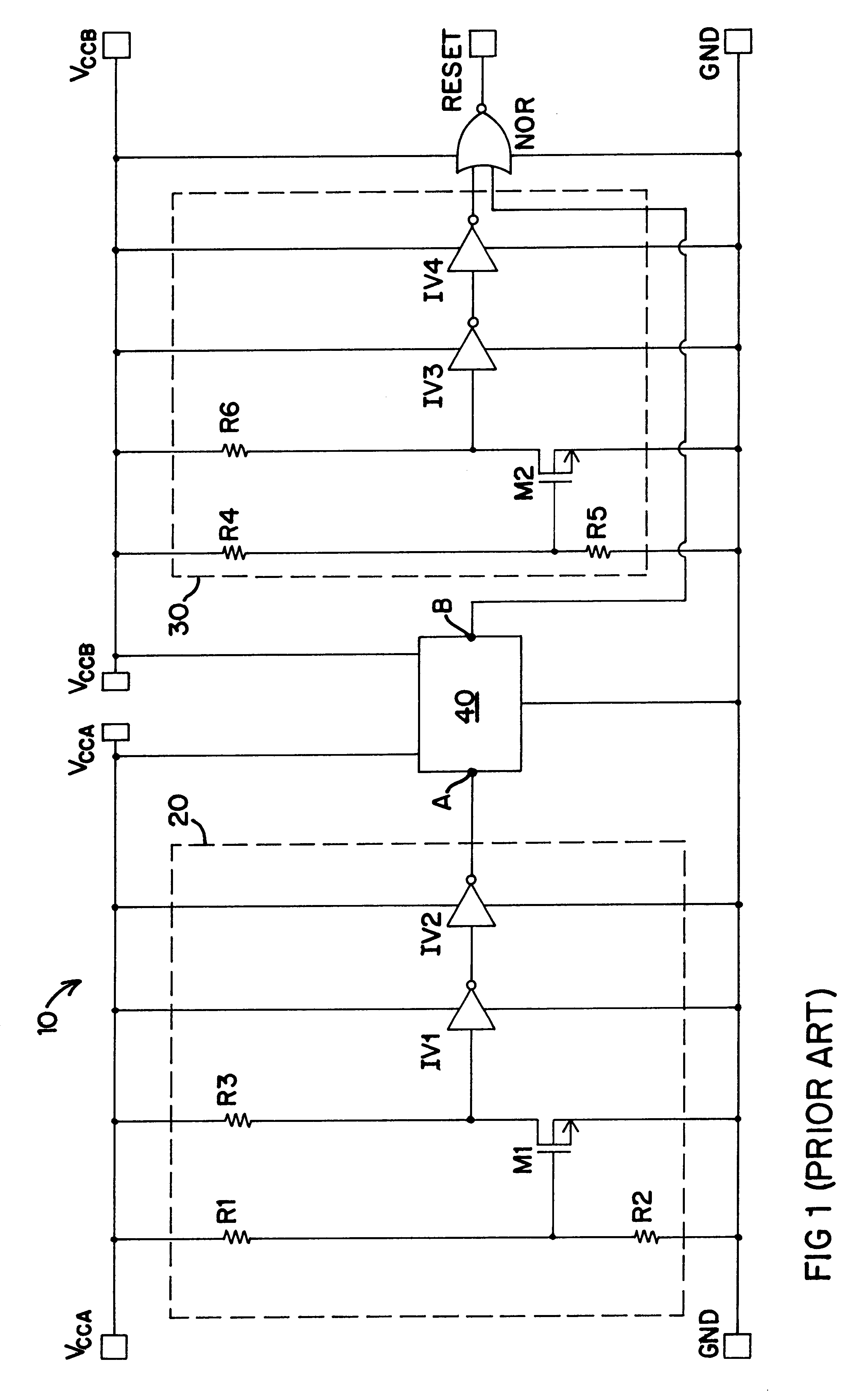 Power-on reset circuit for dual-supply system