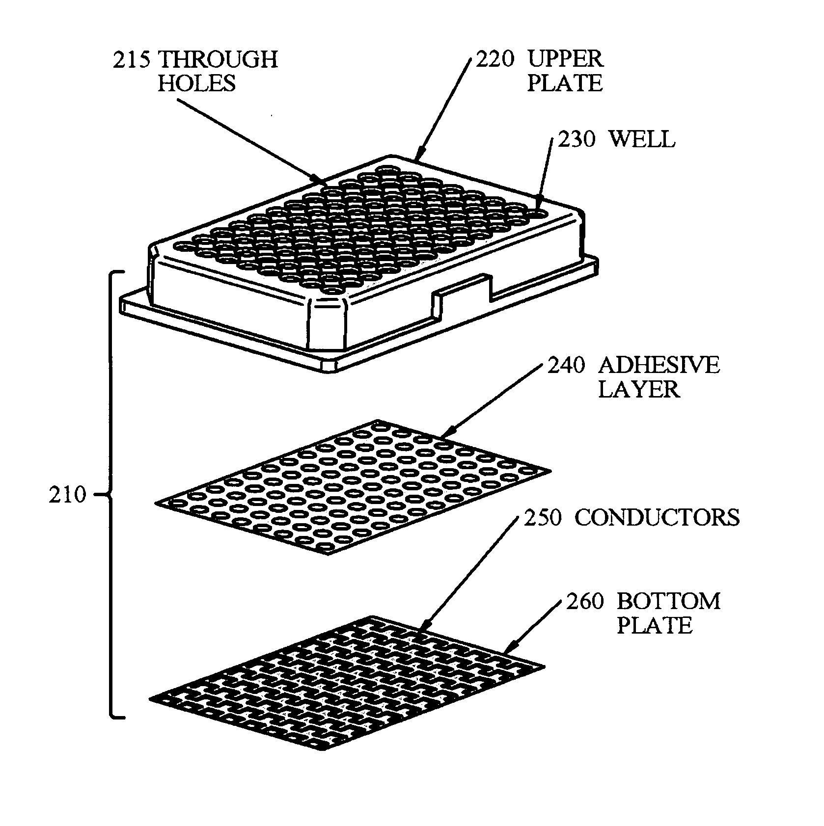 Multiwell sample plate with integrated impedance electrodes and connection scheme