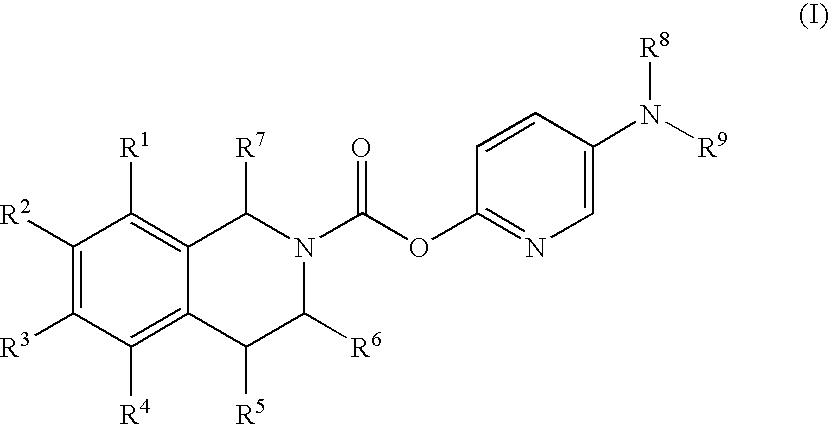 3,4-Dihydro-1H-Isoquinoline-2-Carboxylic Acid 5-Aminopyridin-2-Yl Esters
