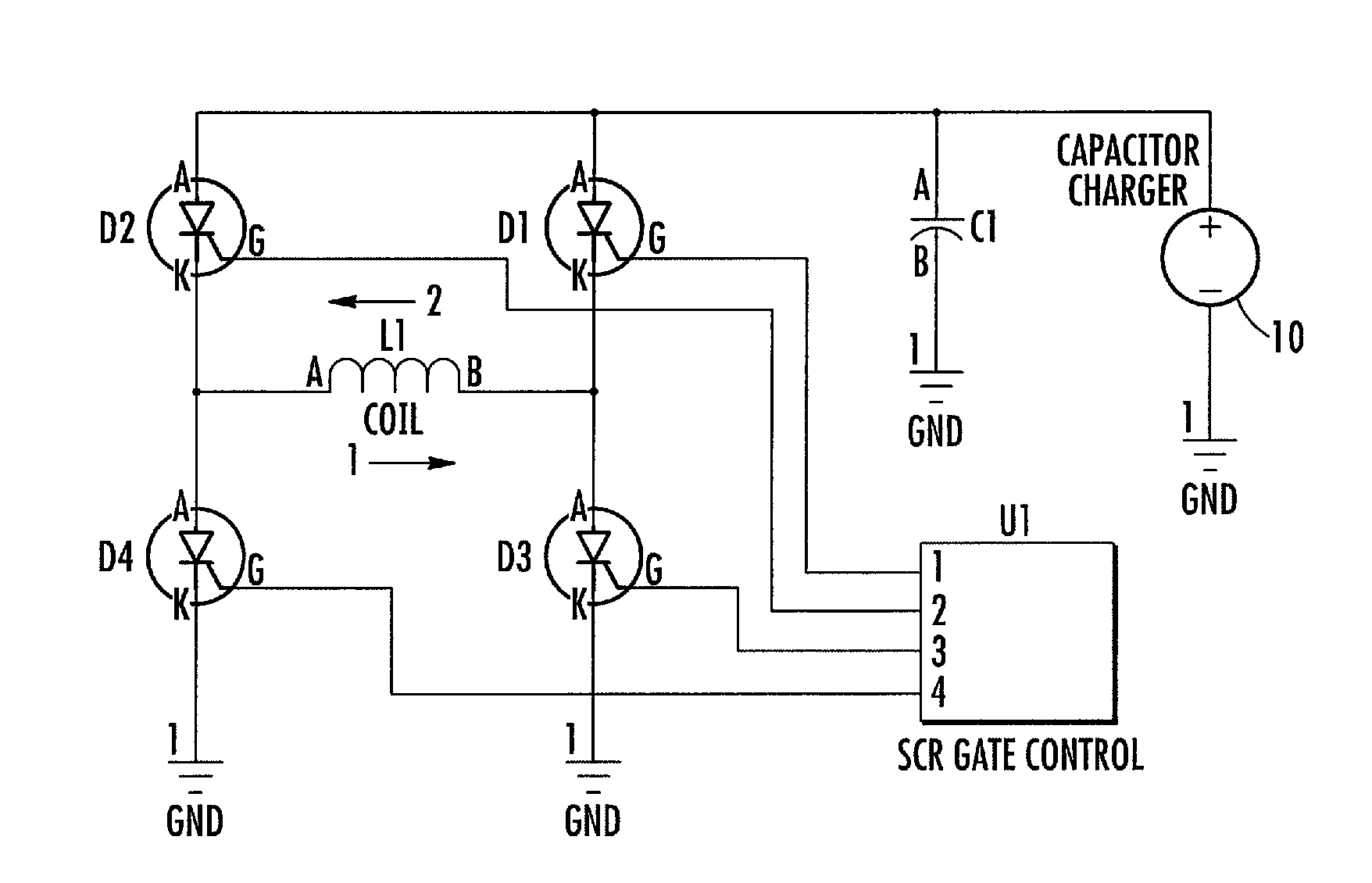 Capacitor based bi-directional degaussing device with chamber