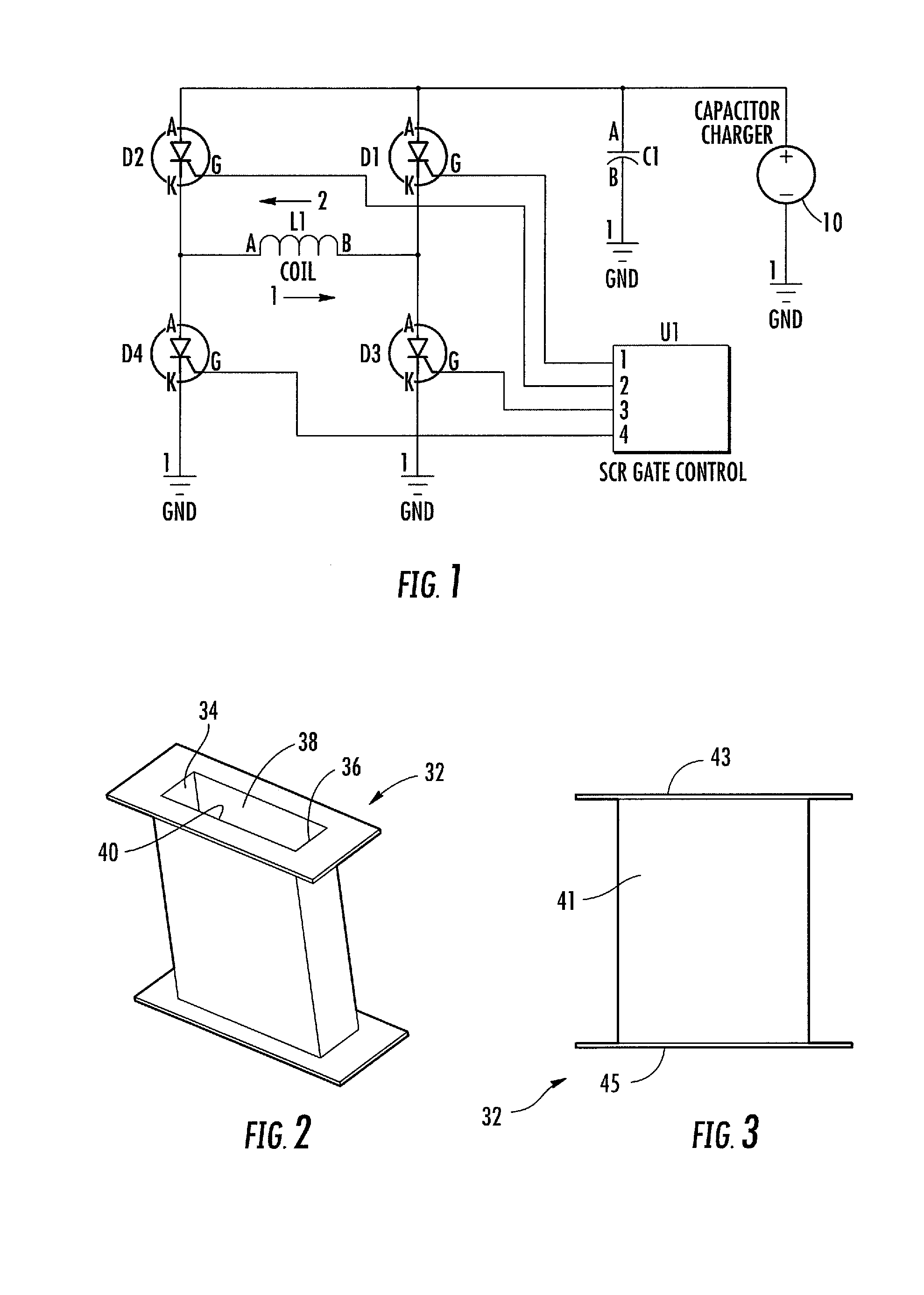 Capacitor based bi-directional degaussing device with chamber
