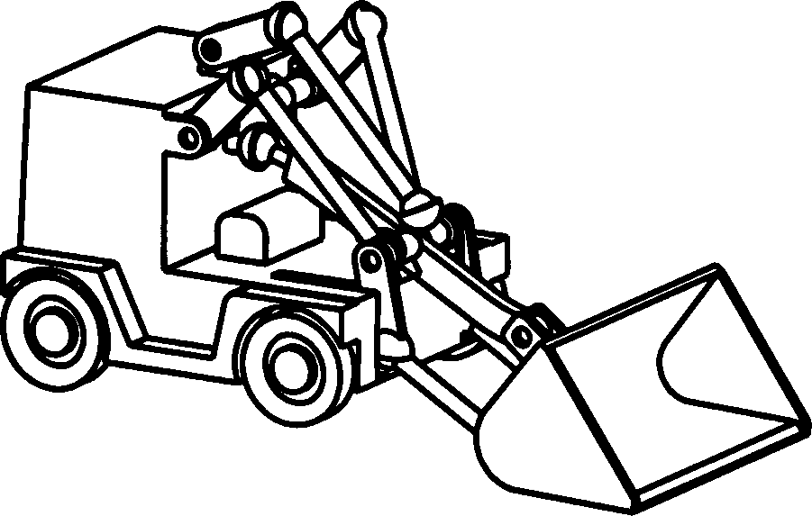 Space controllable mechanism-type loader with three-dimensional rotational moving arm and two-dimensional rotational bucket