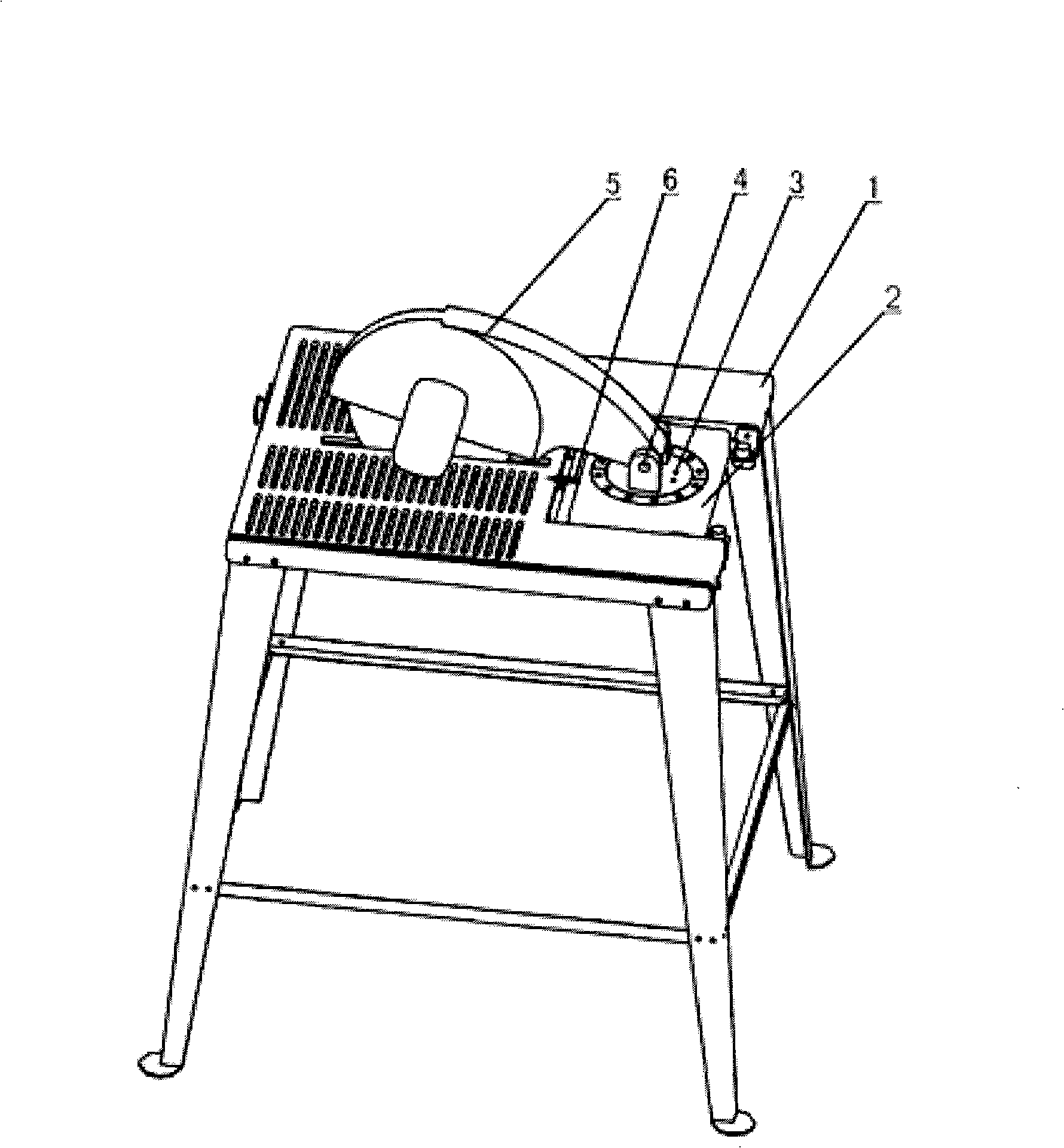 Combination bench saw head overturn structure