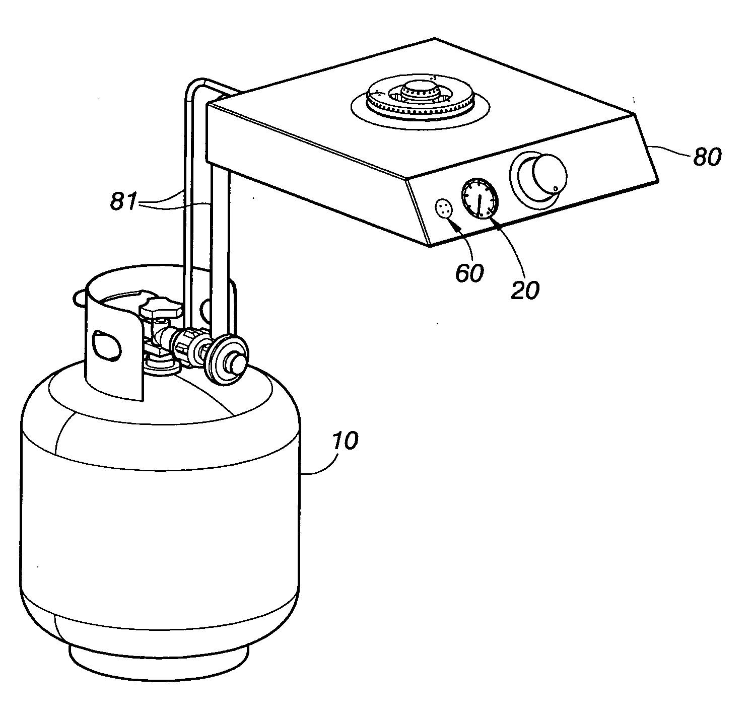 Warning device for a gas cylinder