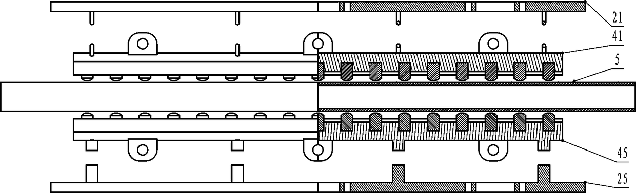 A multi-liquid cylinder type pit heat transfer tube extrusion molding device
