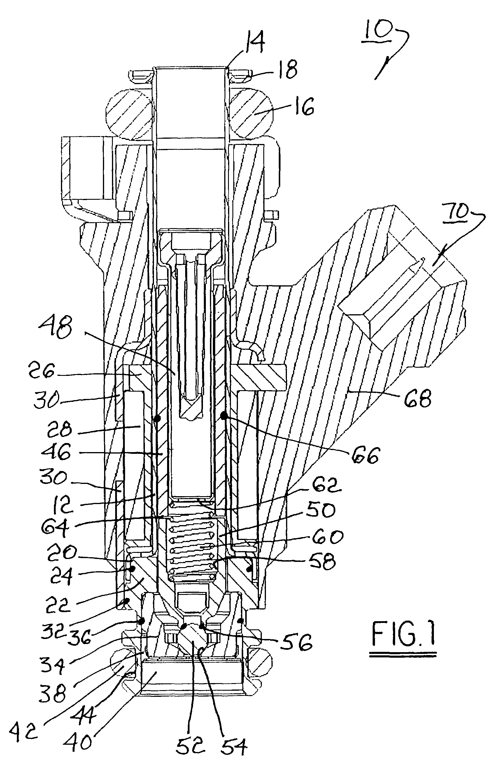 Solenoid-type fuel injector assembly having stabilized ferritic stainless steel components