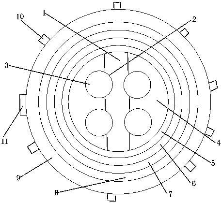 Overhead insulated power cable