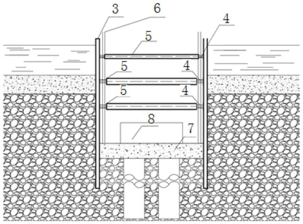 Construction method for steel sheet pile cofferdam in high-flow-speed sandy gravel area