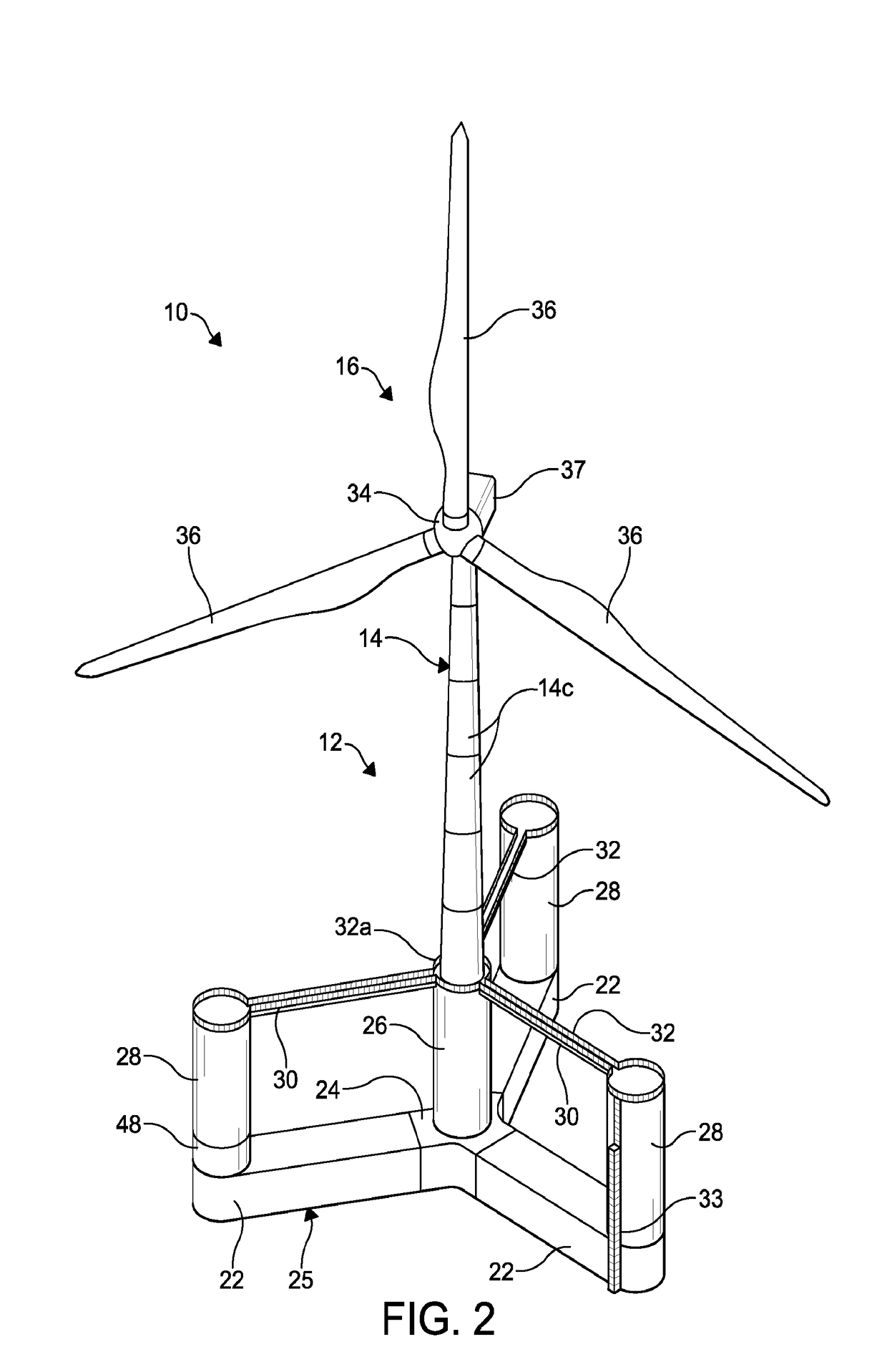 Method of construction, assembly, and launch of a floating wind turbine platform