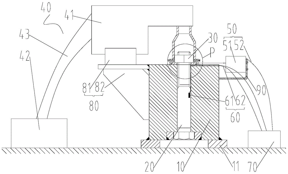 Calibration device and calibration method for bolt pre-tightening force measurement and pre-tightening force control method