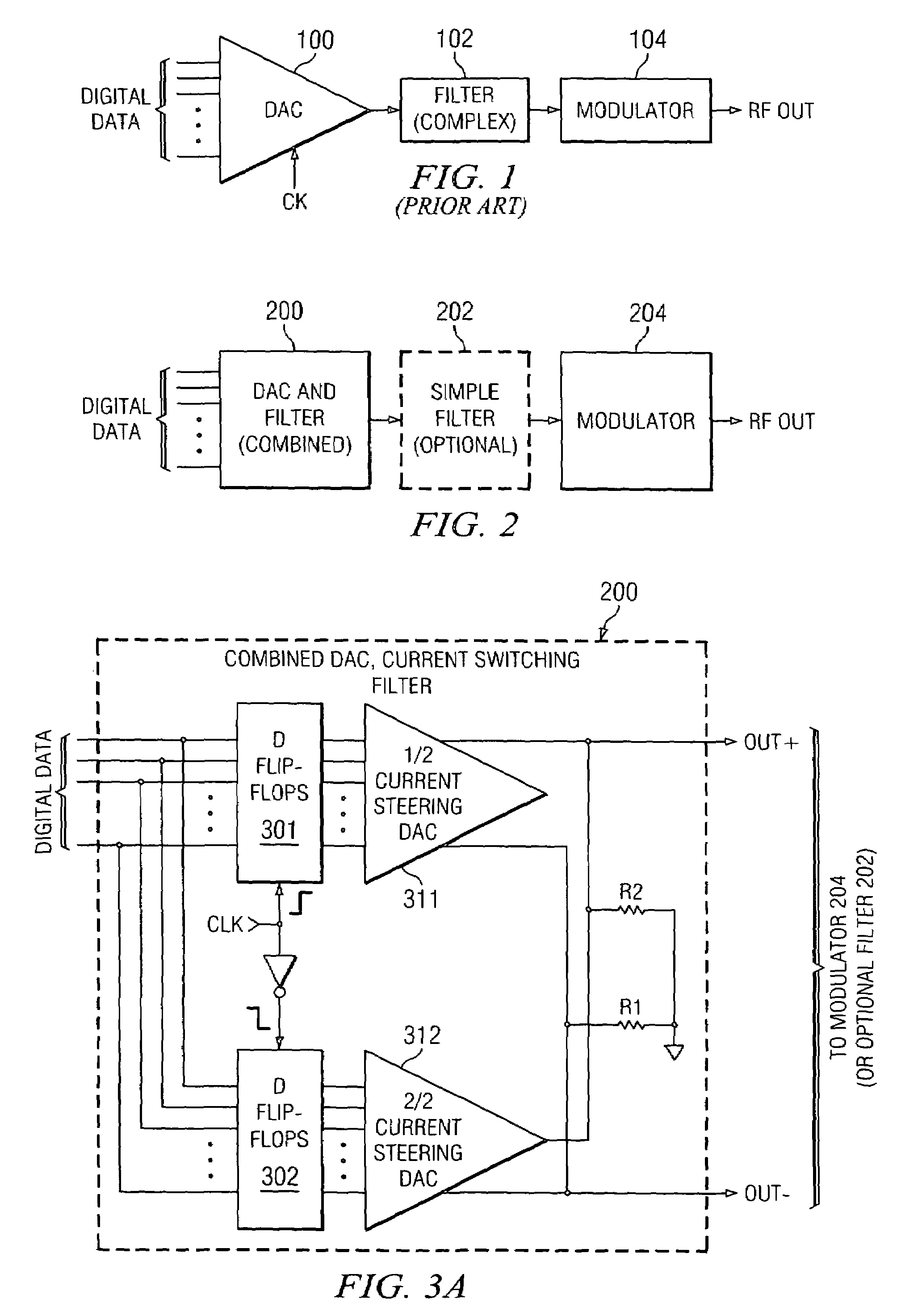 Current switching arrangement for D.A.C. reconstruction filtering