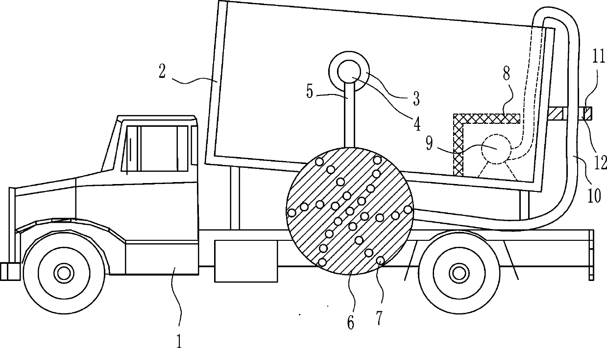A dust agent swing type spraying vehicle for tunnel construction