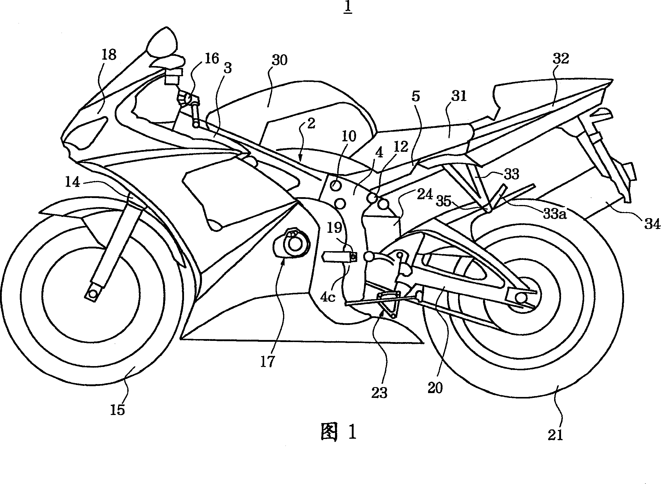 Rear frame for two-wheeled motor vehicle and method of casting the same