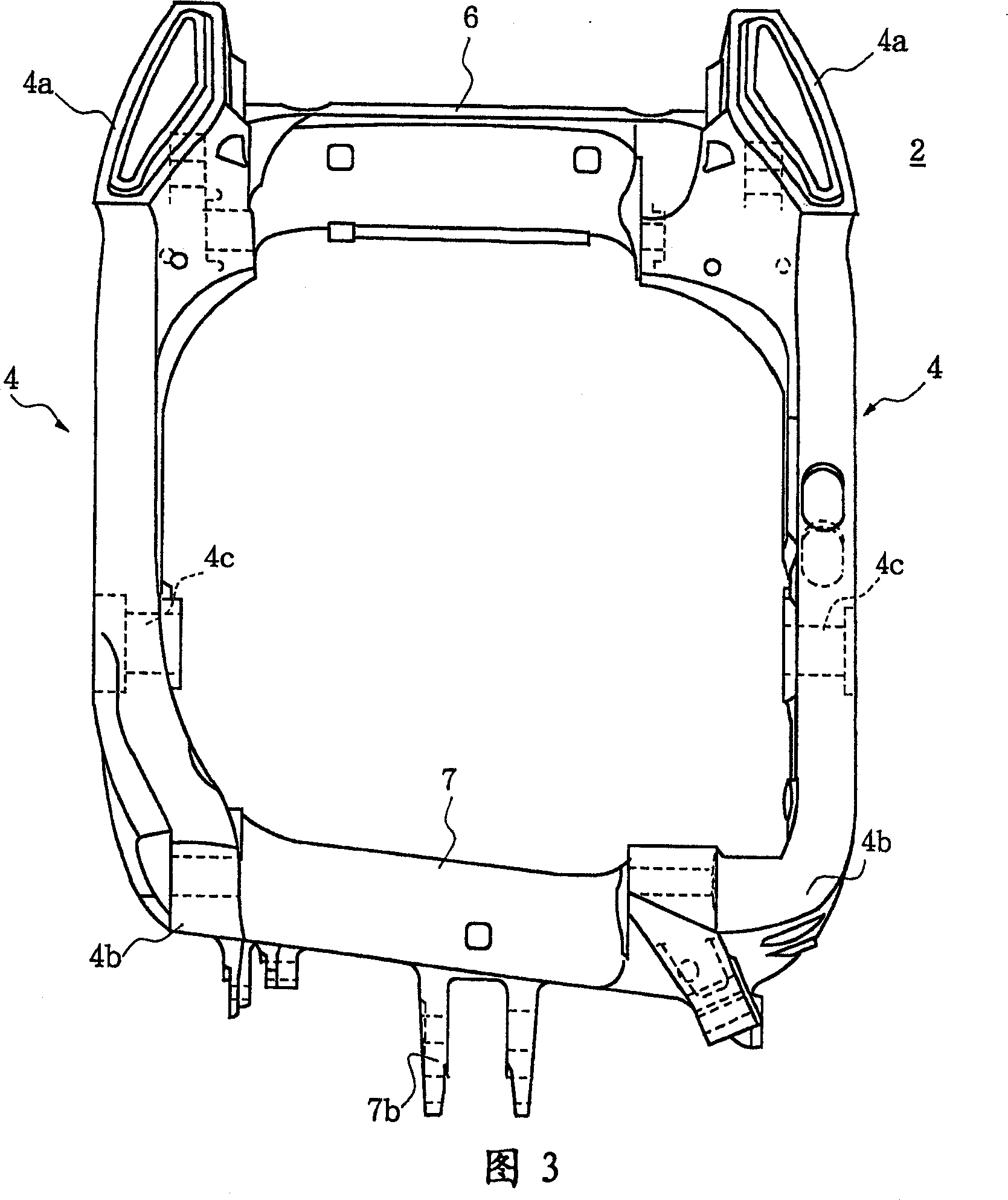 Rear frame for two-wheeled motor vehicle and method of casting the same