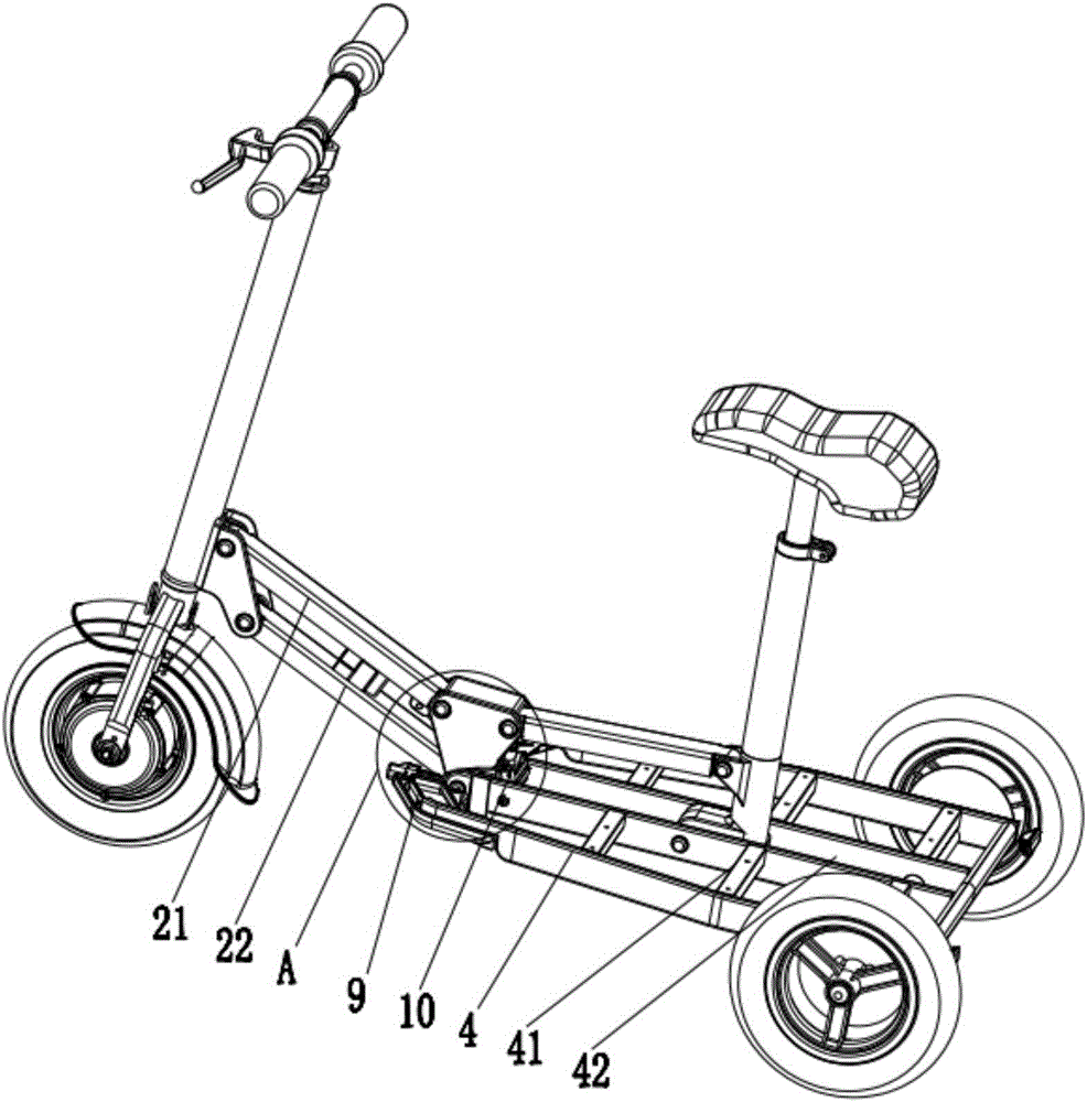 Folding electric tricycle