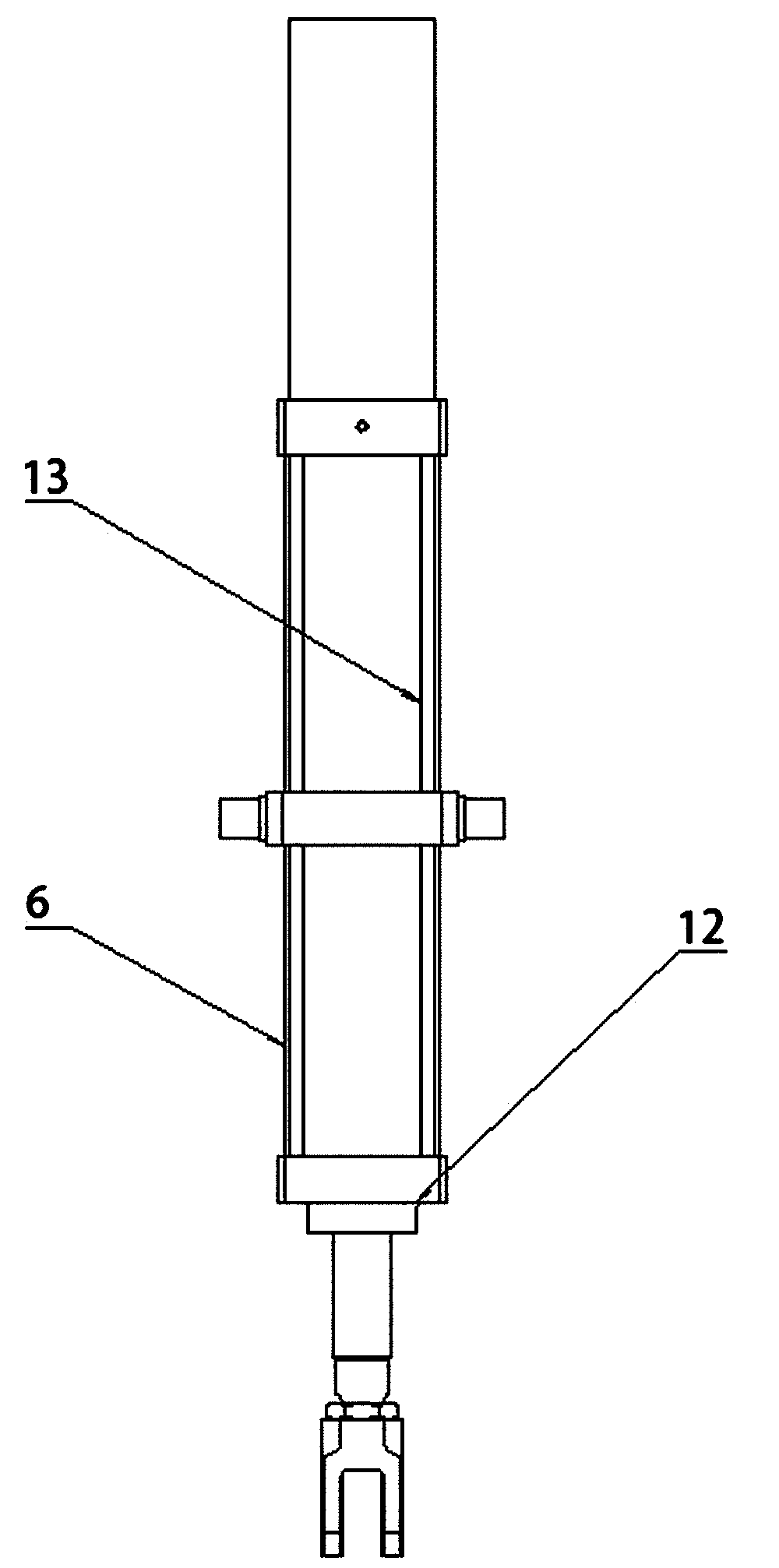 Aluminum electrolysis bath shell breaking air cylinder