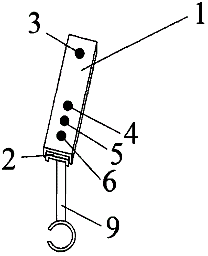 Extensible guiding hook arrangement device