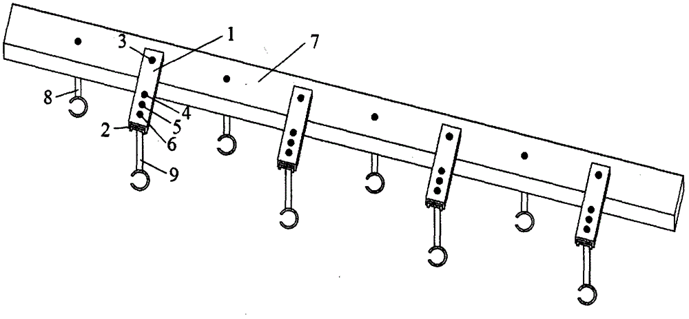 Extensible guiding hook arrangement device