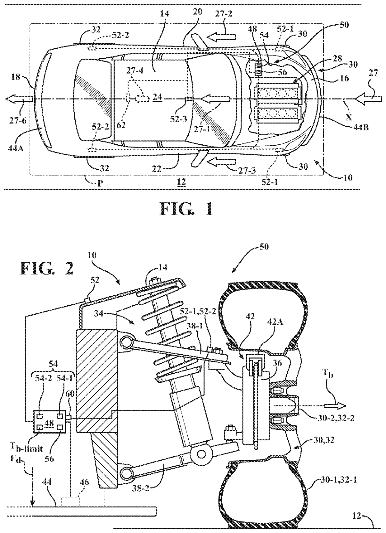 Control of vehicle aerodynamic force for hydroplaning mitigation