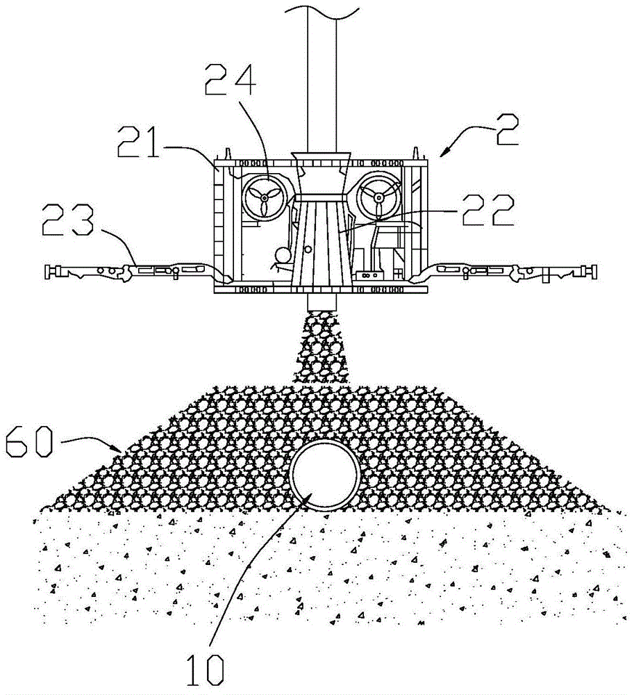 Deep water stone throwing method and device