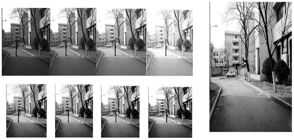 Multi-exposure image fusion ghosting removing method based on background modeling