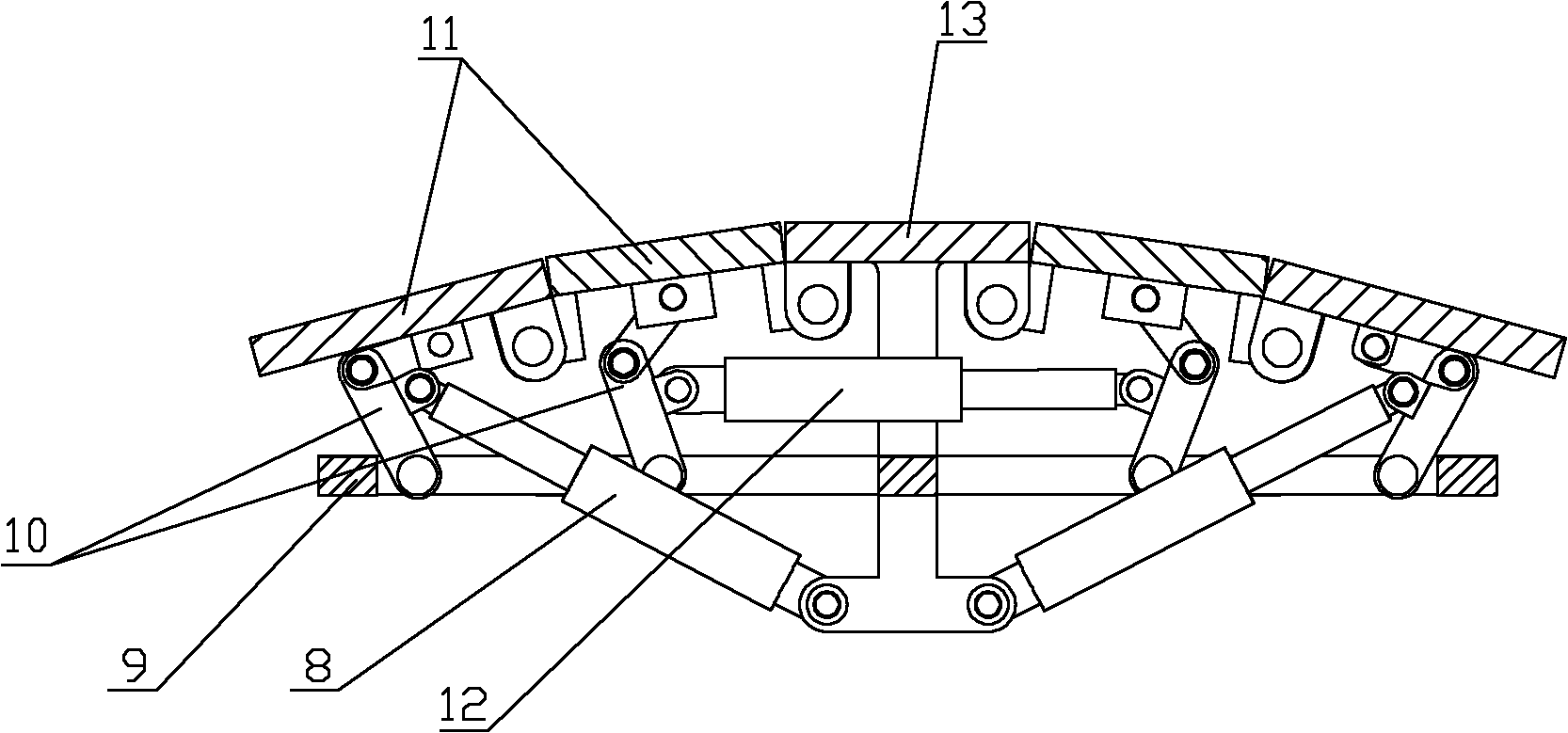 Temporary supporting device for roadway drifting