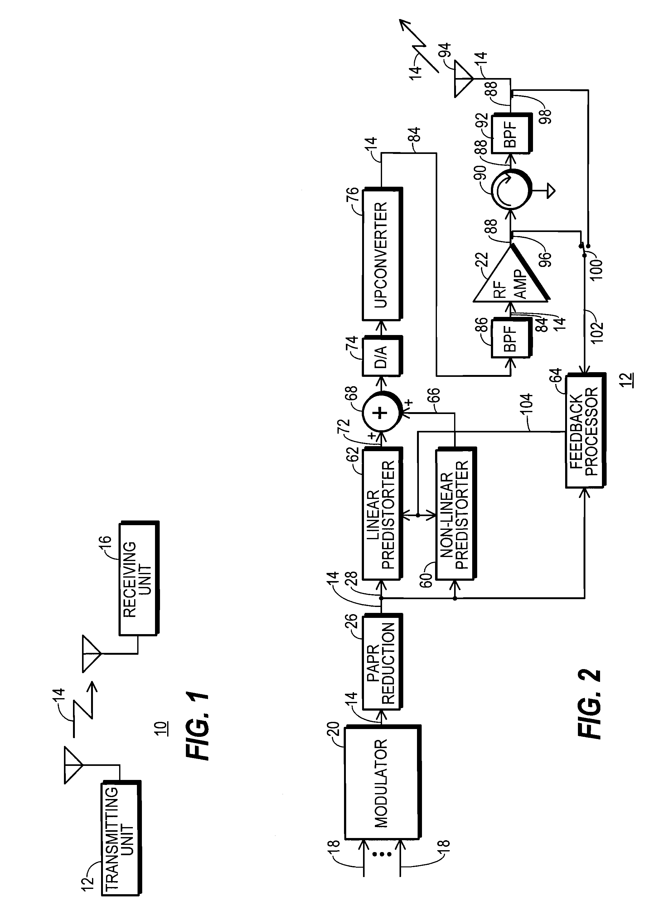 Transmitting unit that reduces PAPR using out-of-band distortion and method therefor