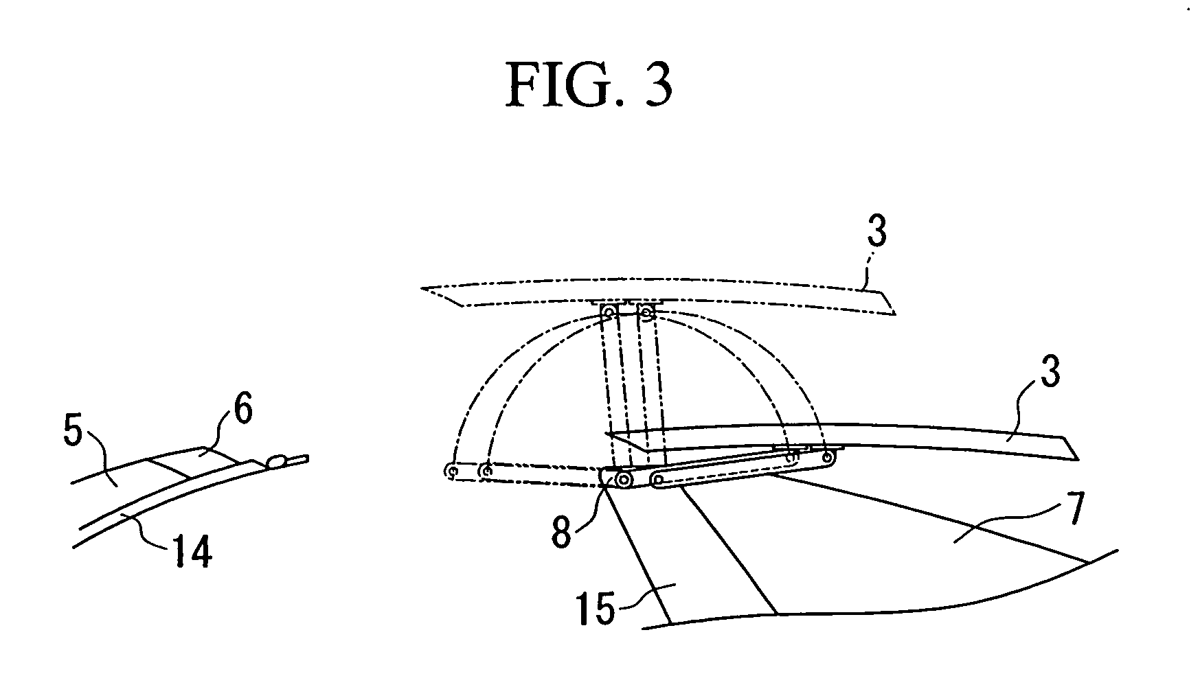 Open roof structure for vehicle