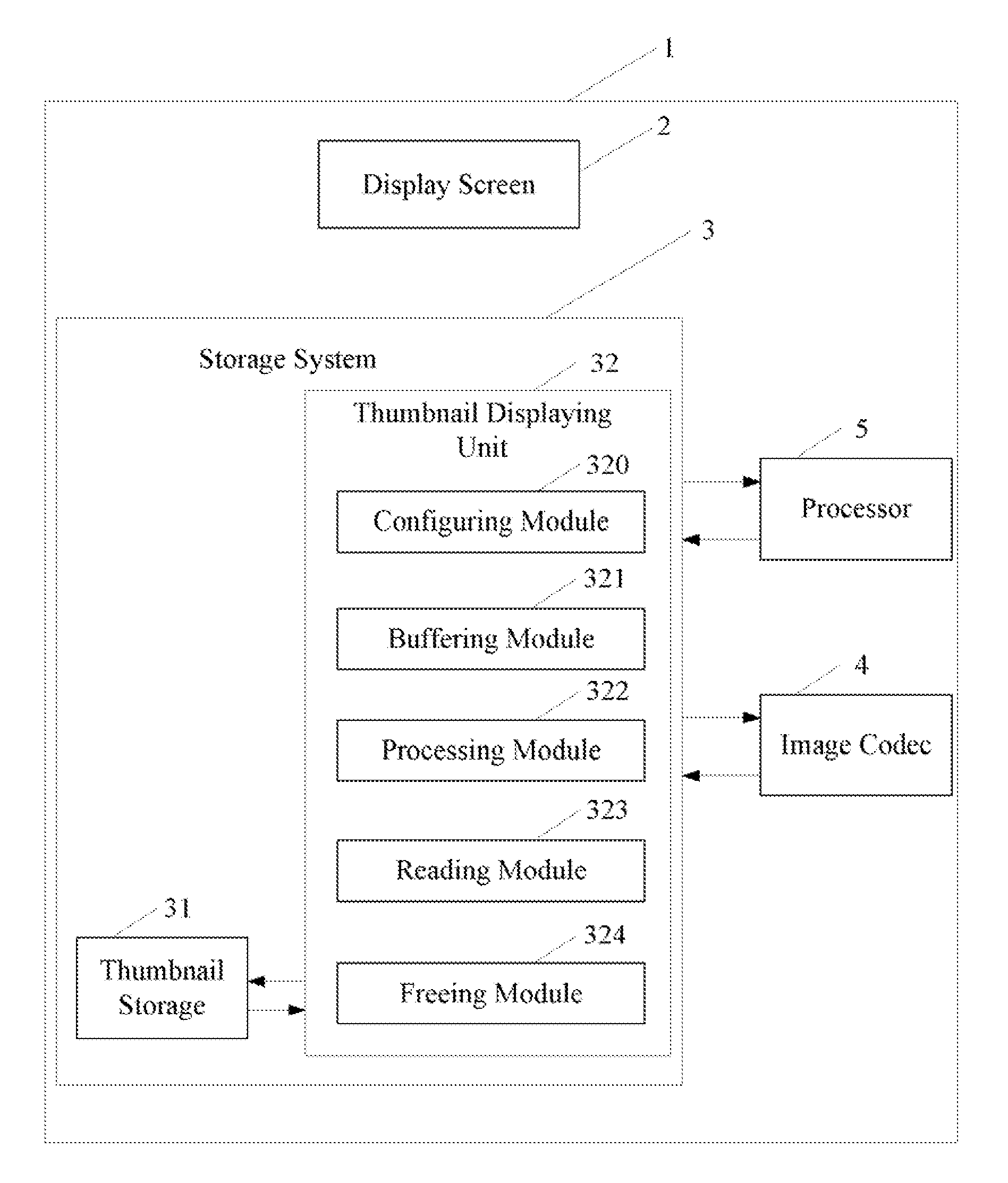 Mobile device and method for displaying thumbnails on the mobile device