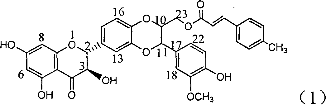 Application of cinnamoyl silybin in preparing medicaments for treating viral hepatitis B