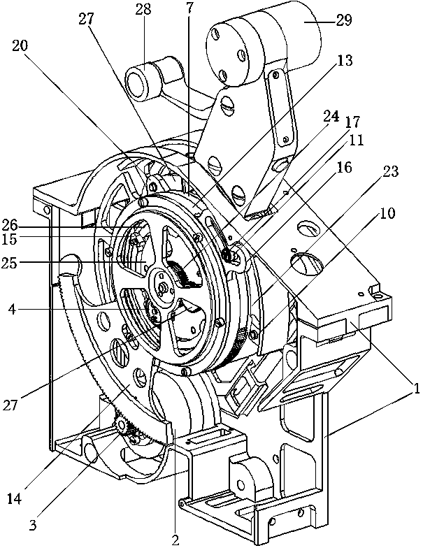 Interlocking transmission mechanism of forward and reverse push rods of accelerator table