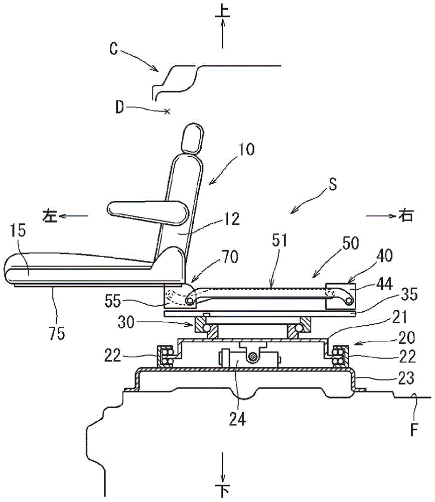 Seat device for vehicle