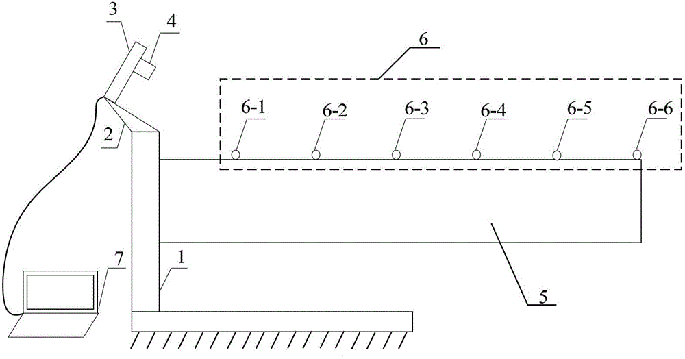 Device and method for measuring vibration of flexible cantilever beam based on machine vision