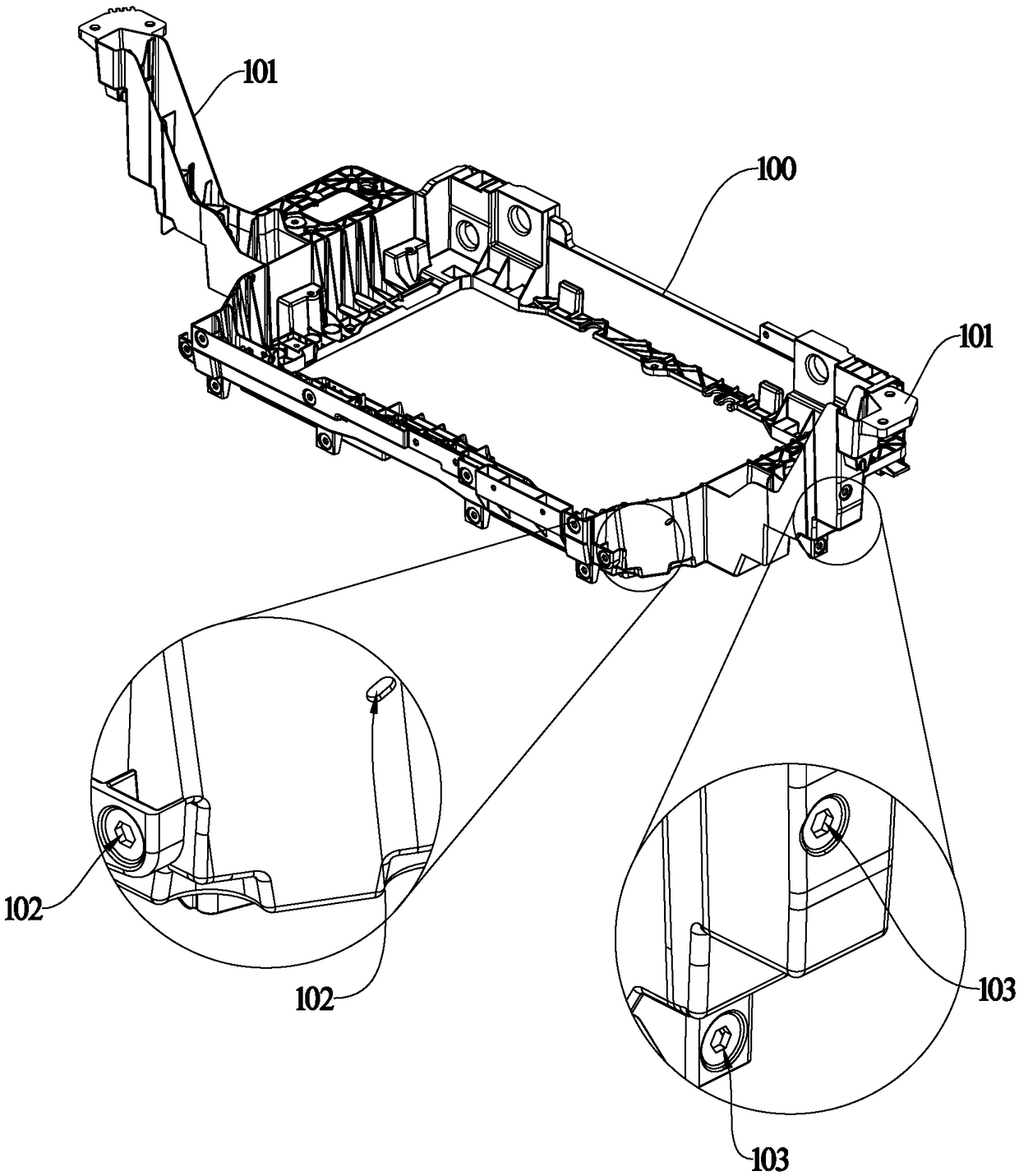Demolding mechanism for car front-end framework mold