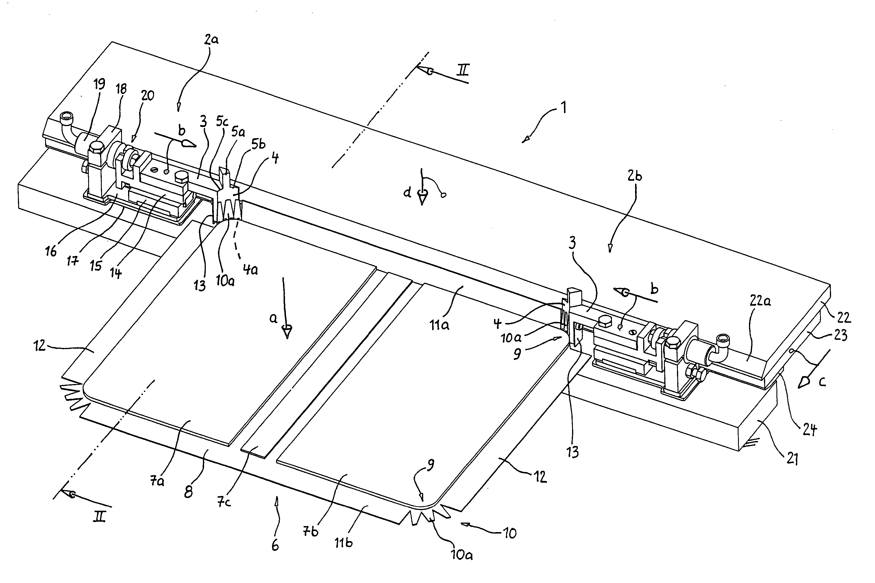Method and device for producing cases with rounded corners