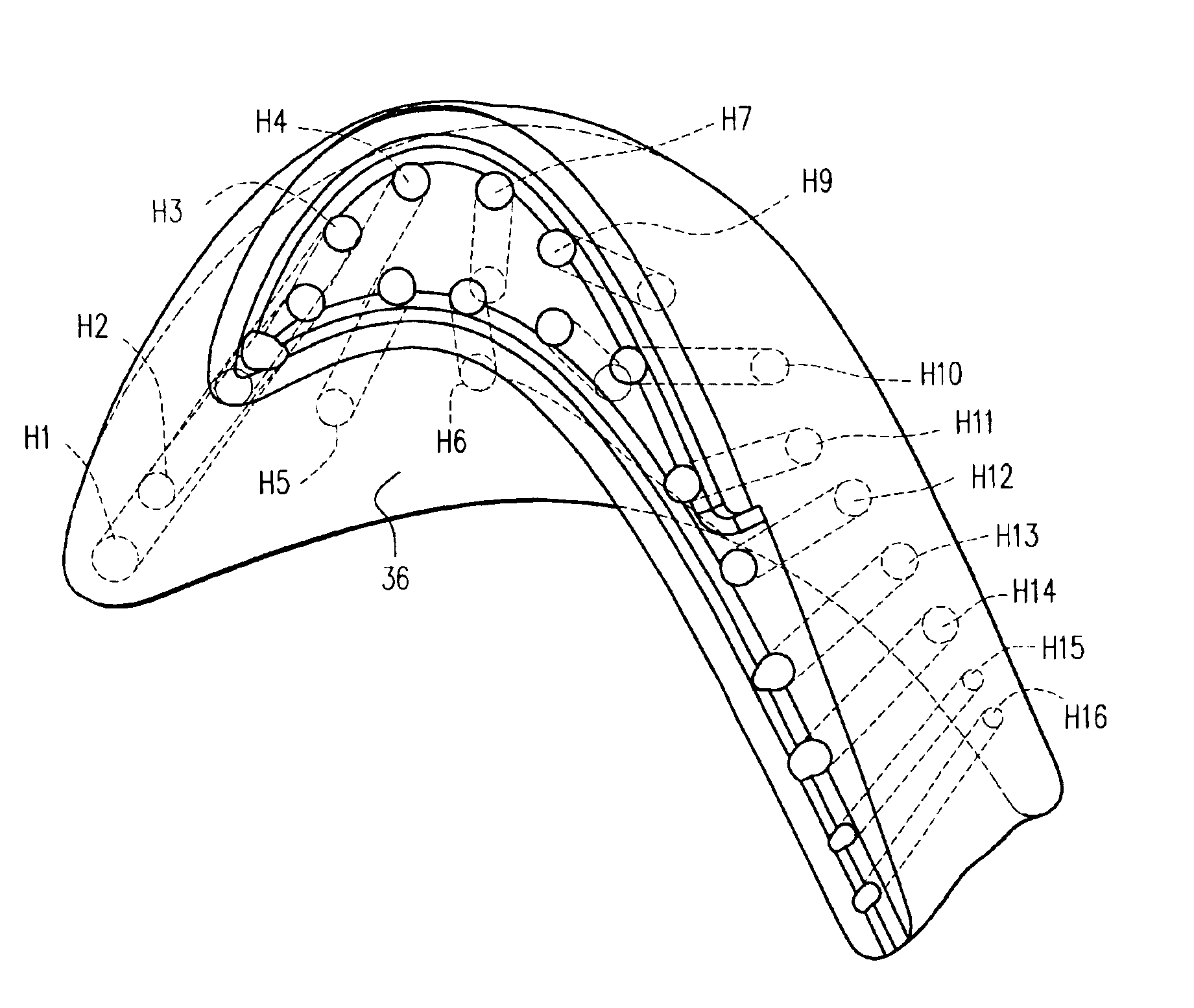 Perimeter-cooled turbine bucket airfoil cooling hole location, style and configuration