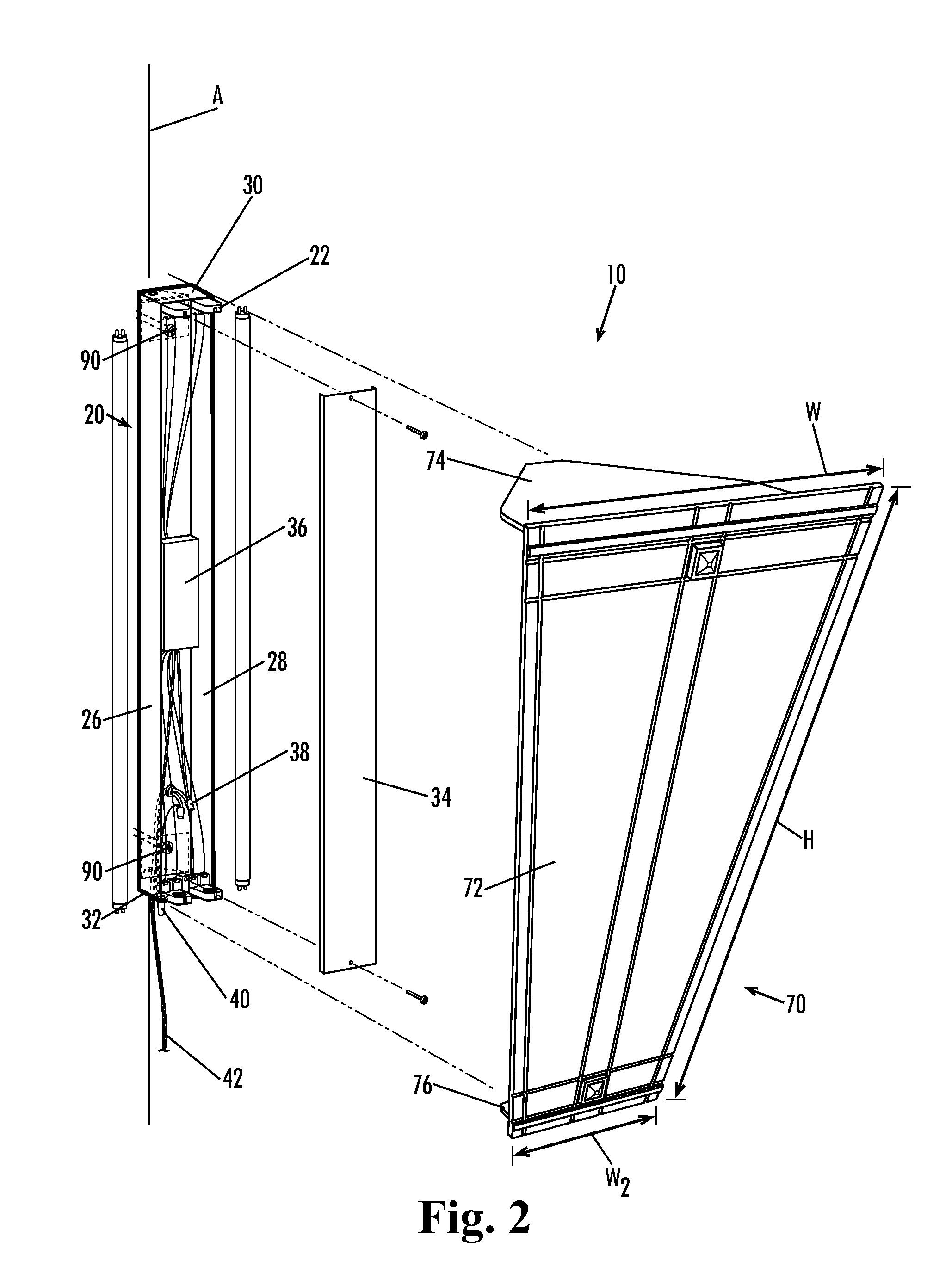 Corner mounted light fixture