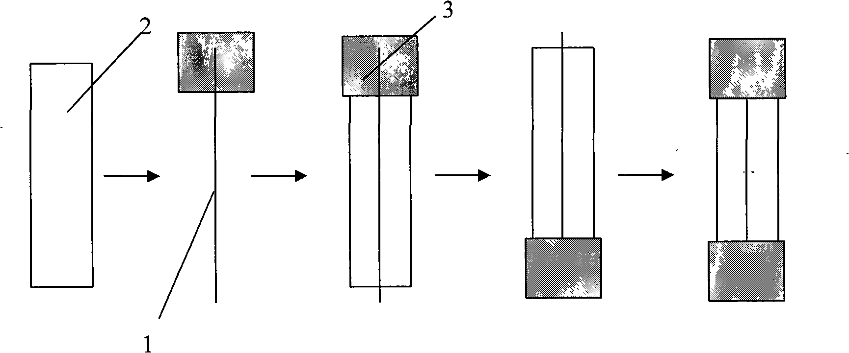 Vacuum cartridge fuse and process for manufacturing the same