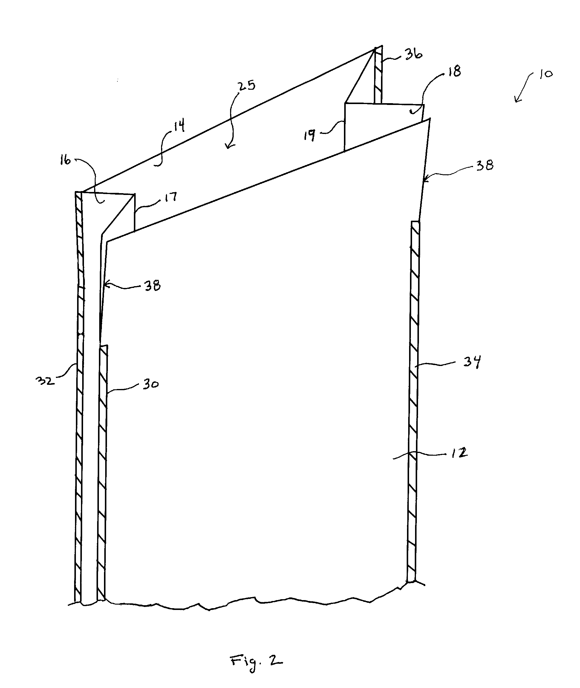 Gusseted package with impact barrier