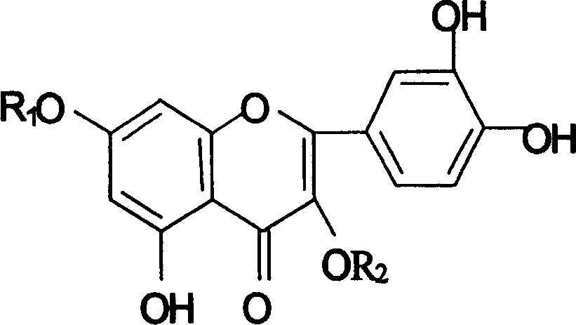Method for extracting quercetin-7-0-rhamnoside