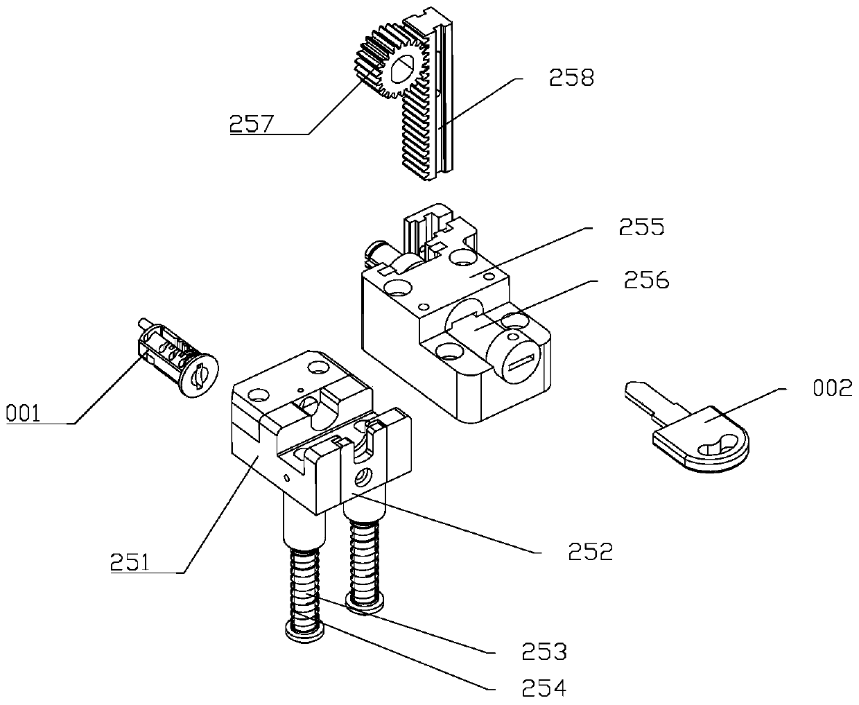 Lock plug spring and lock plate assembling machine and assembling method