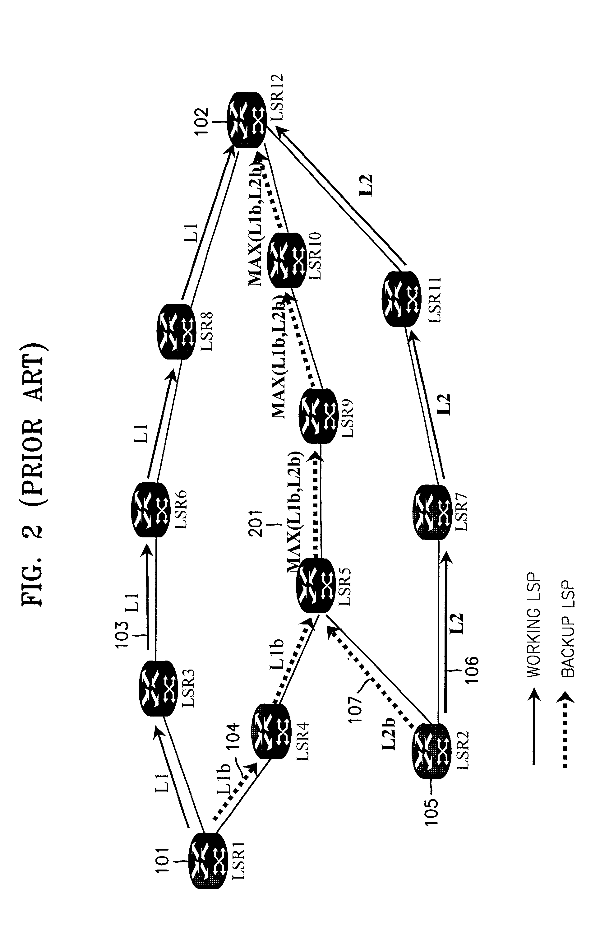 Method for sharing backup path in MPLS network, label switching router for setting up backup in MPLS network, and system therefor