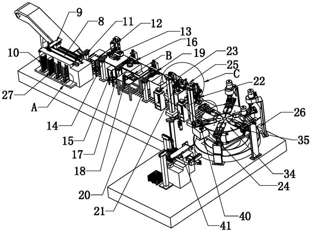 Automatic machining production line for plate parts