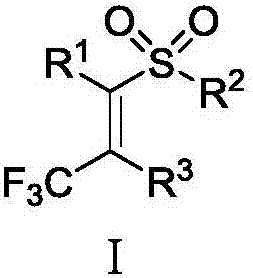 Beta-trifluoromethyl vinyl sulfone compounds as well as preparation method and application thereof