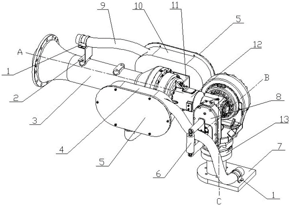 Wiring structure of tail end executor of industrial robot