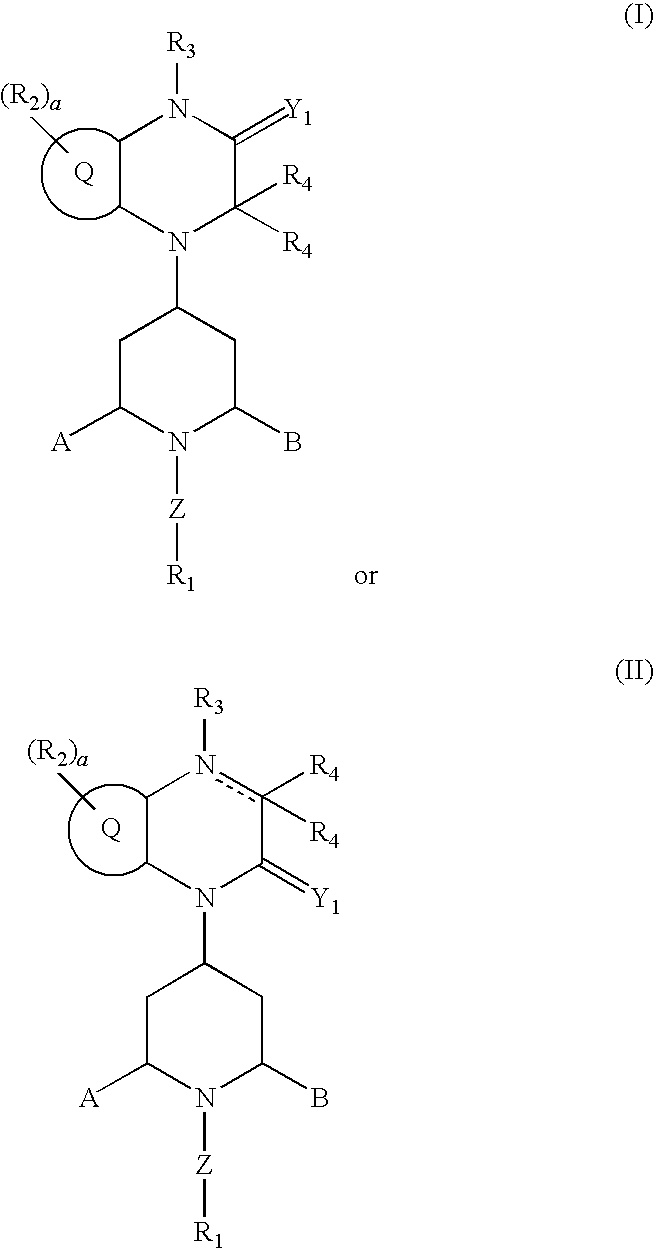 Substituted-Quinoxaline-Type Piperidine Compounds and the Uses Thereof