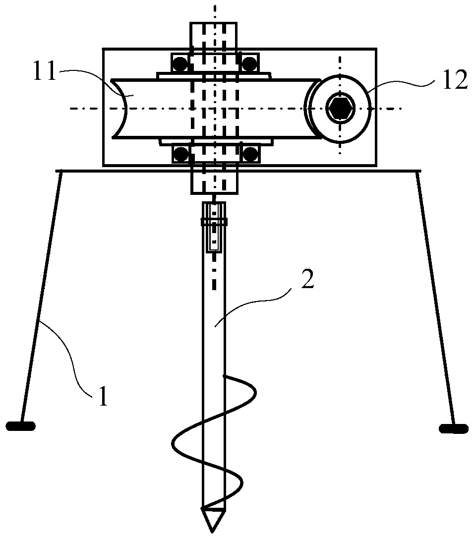 Screw-in device for mounting and overhauling power transmission and transformation device