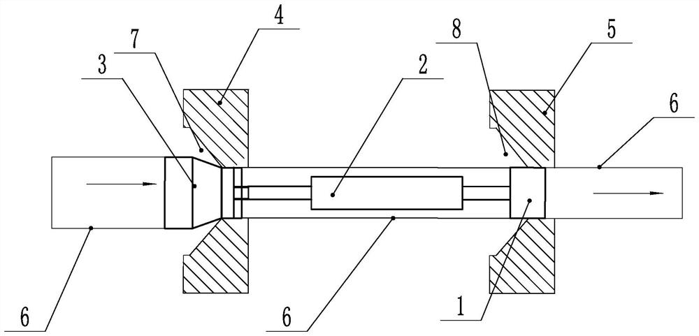 Stretching combined die and stretching method for special-shaped copper pipe